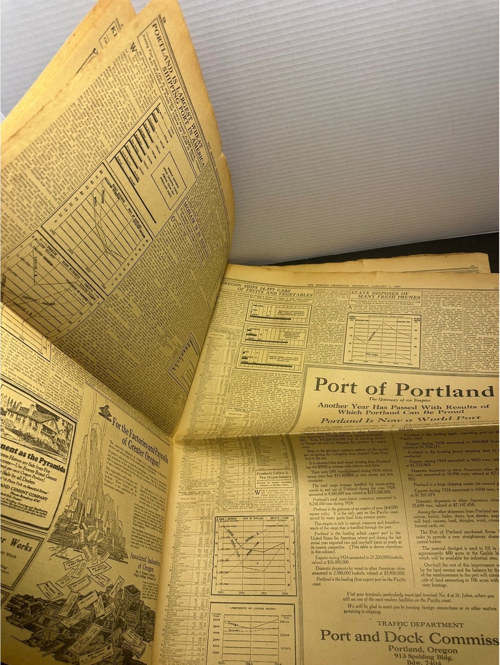 1925 Morning Oregonian New Year’s Edition Portland Oregon Newspaper - Picture 9 of 12